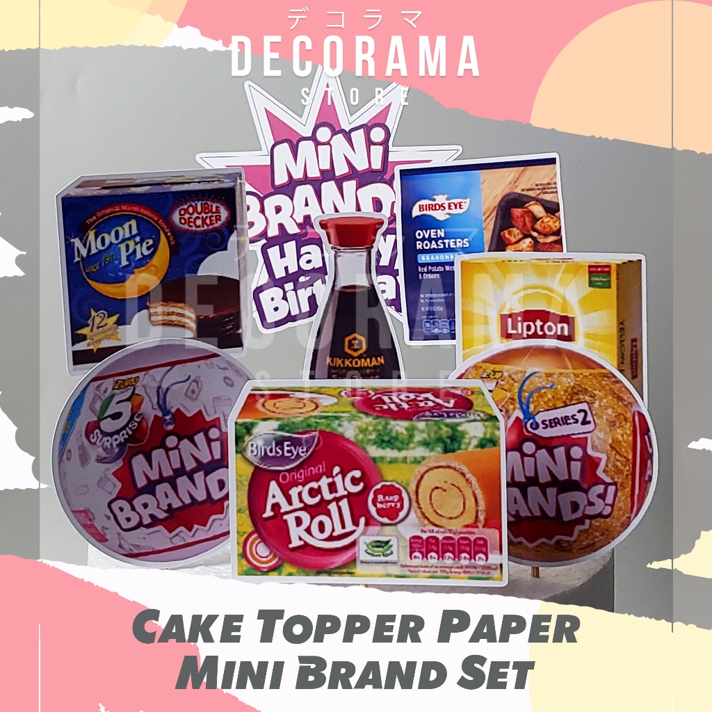 Cake Topper Mini Brand Set DEKORASI KUE ULTAH ANAK MURAH