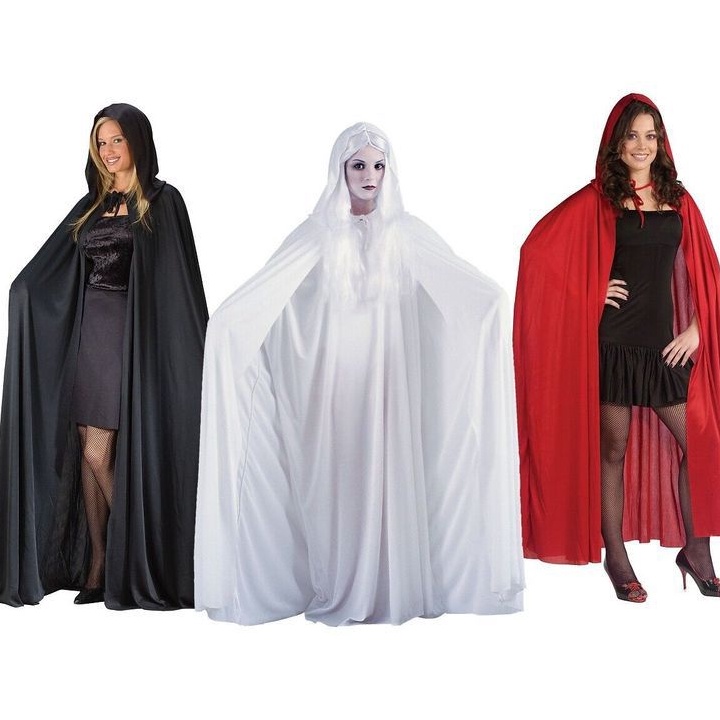 Real produk HOODIE HALLOWEEN - Jubah Witch Panjang Cosplay Vampir Seram Pesta Anime Penutup Kepala C