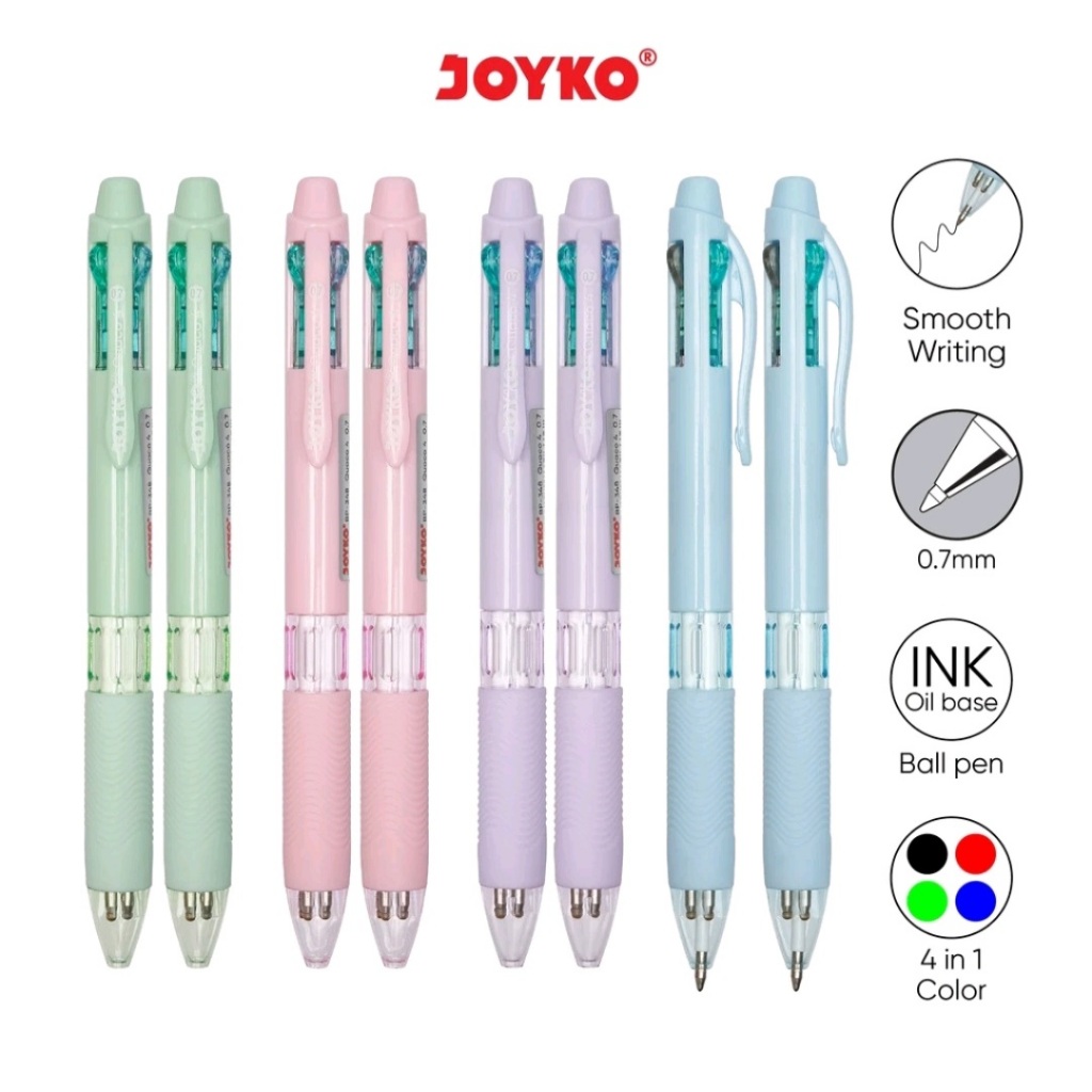 

Ball Pen Pulpen Pena Joyko BP-348 Quaco 4 0.7 mm 4 Warna