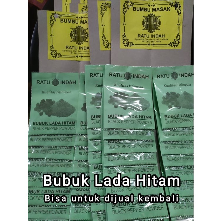 

Lada hitam bubuk super murni kemasan plastik kecil