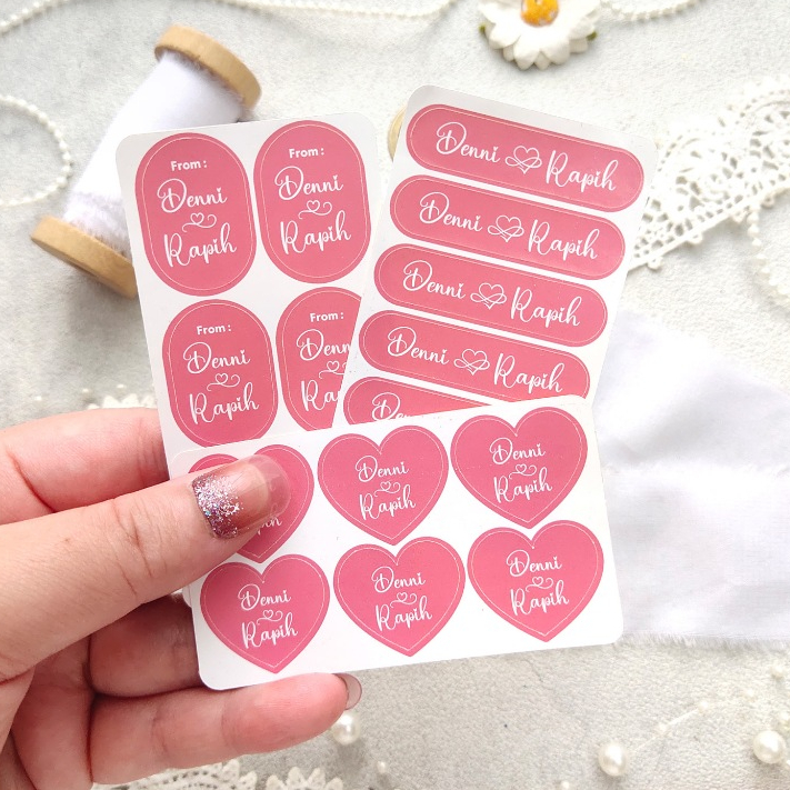 

Stiker custom nama untuk klip angpao seal amplop envelope hongpao sticker love Rounded penanda pemilik