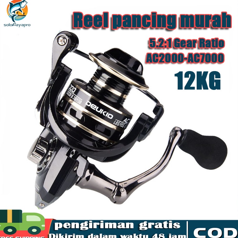 PALING DICARI Reel pancing deukio spool metal ac2000-7000 spinning reel max drag 8kg maksimum tarika