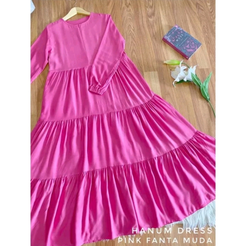 Gamis glessa viral - gamis loly ld 110 pb 130 - gamis midi kekinian-HANUM DRESS FANTA