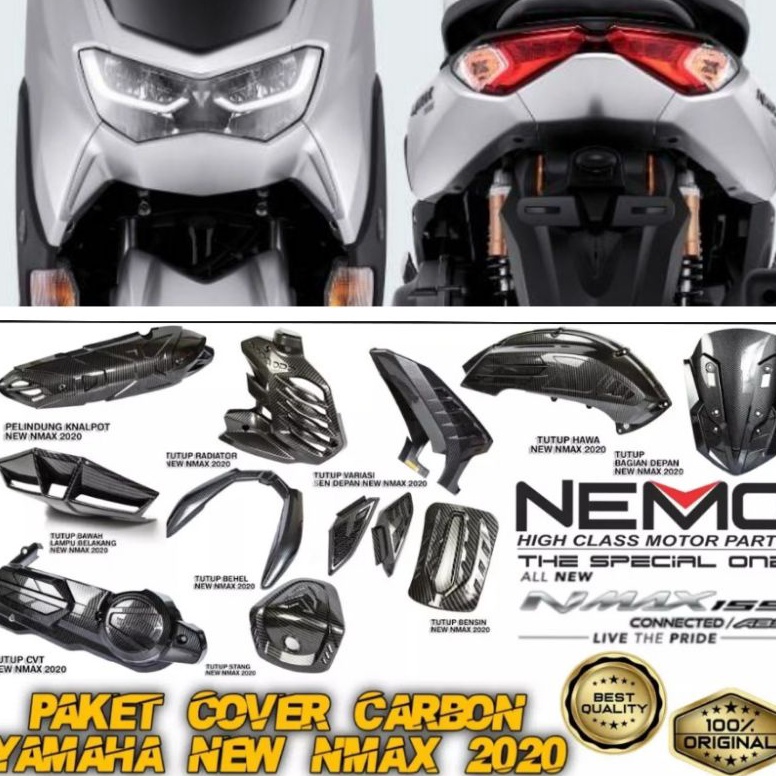BOOMING aksesoris Cover carbon new nmax 2020 2021 2022 2023