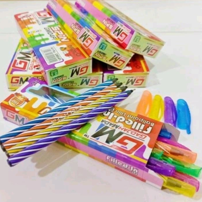 

Bulpen lilin GM Spin 1 pack isi 12 pcs / bulpen ulir / pulpen