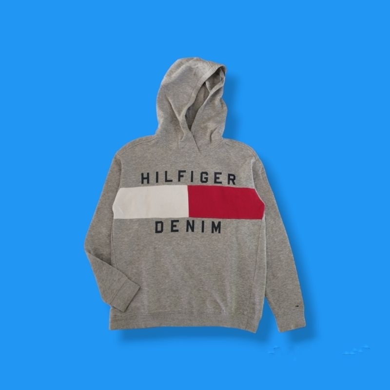 Hoodie Tommy Hilfiger Big Flag Grey Original Termurah