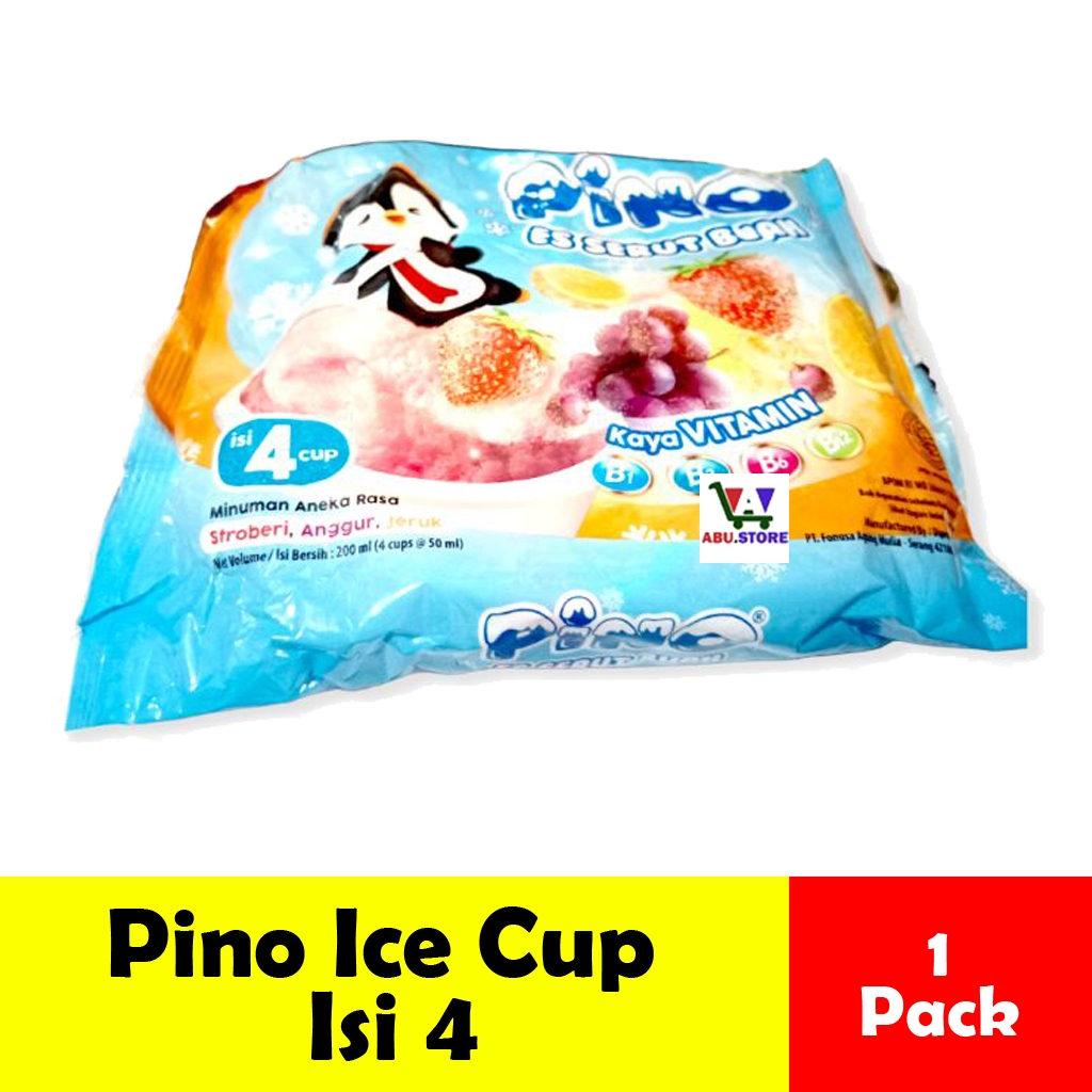 Pino Ice Cup isi 4 pcs rasa Strawberry, Anggur, Jeruk - Hot Product