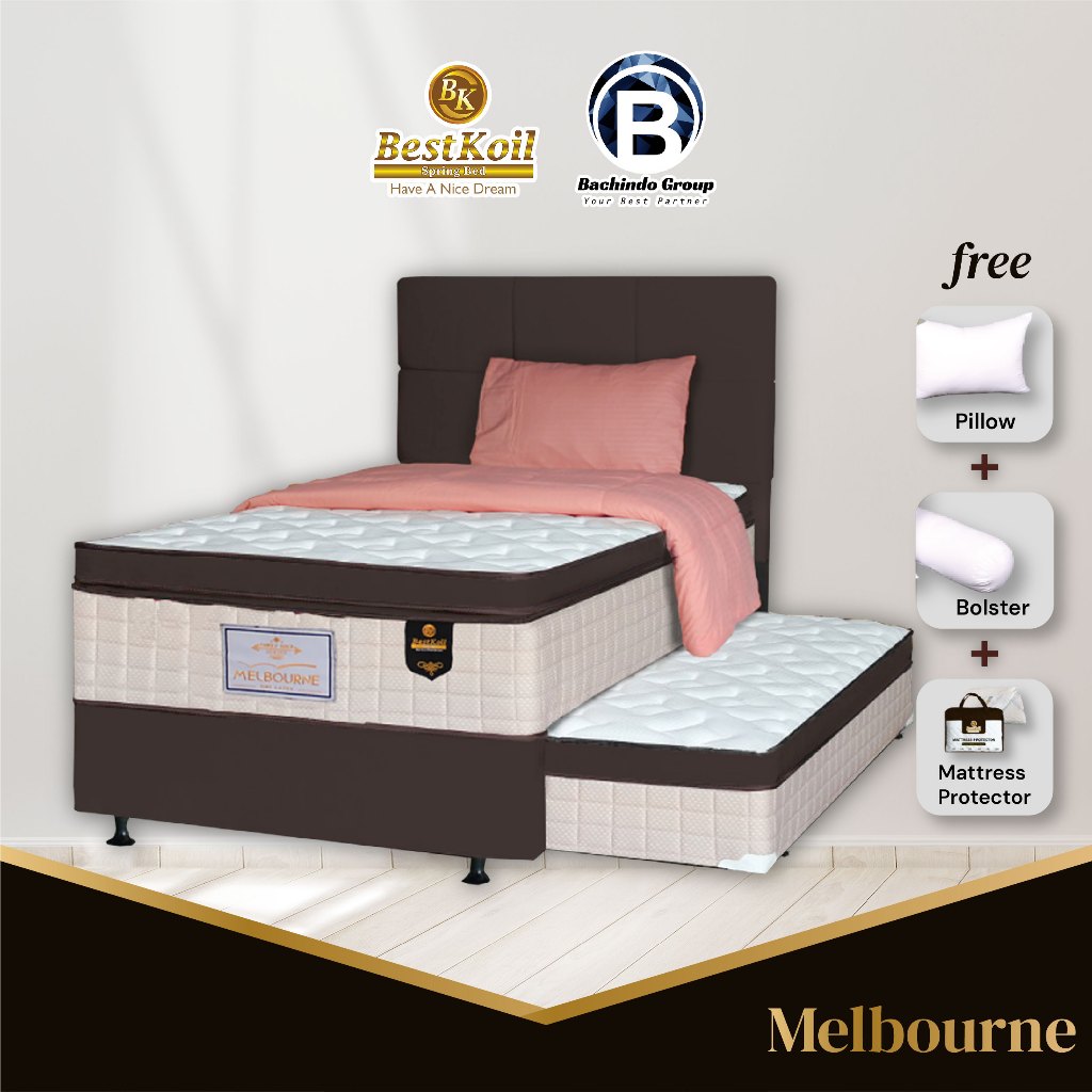 Kasur Spring Bed BEST KOIL Melbourne 2IN1 Latex | 120X200 | Free Bantal | Gratis Ongkir  | Denpasar