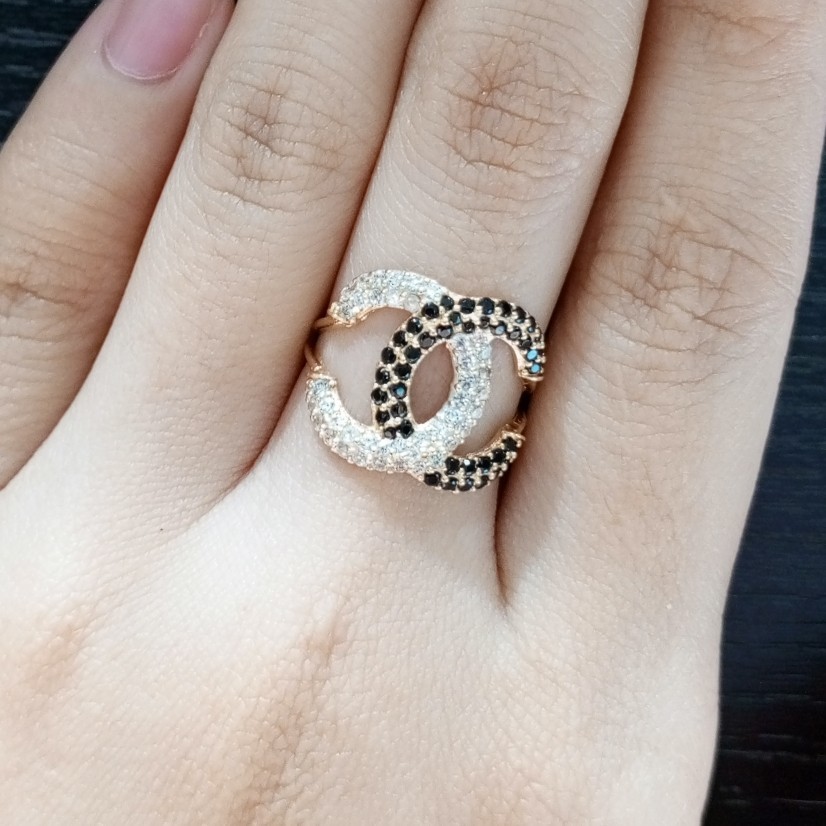 Cincin Wanita Emas Putih Zircon 16k 70% UK.12 ( CM80 ) 2.15gram