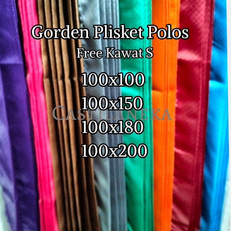Gorden Polos PLISKET/gorden jendela wajik/gorden polos murah