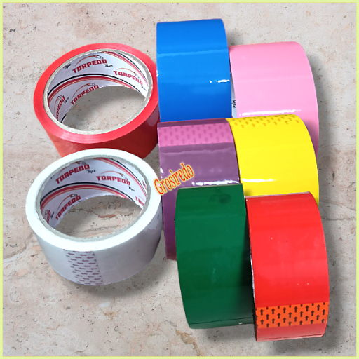 

Lakban Cerah Warna Warni merah biru ungu pink kuning putih dll Isolasi warna 2 inch 45mm x 50Yard