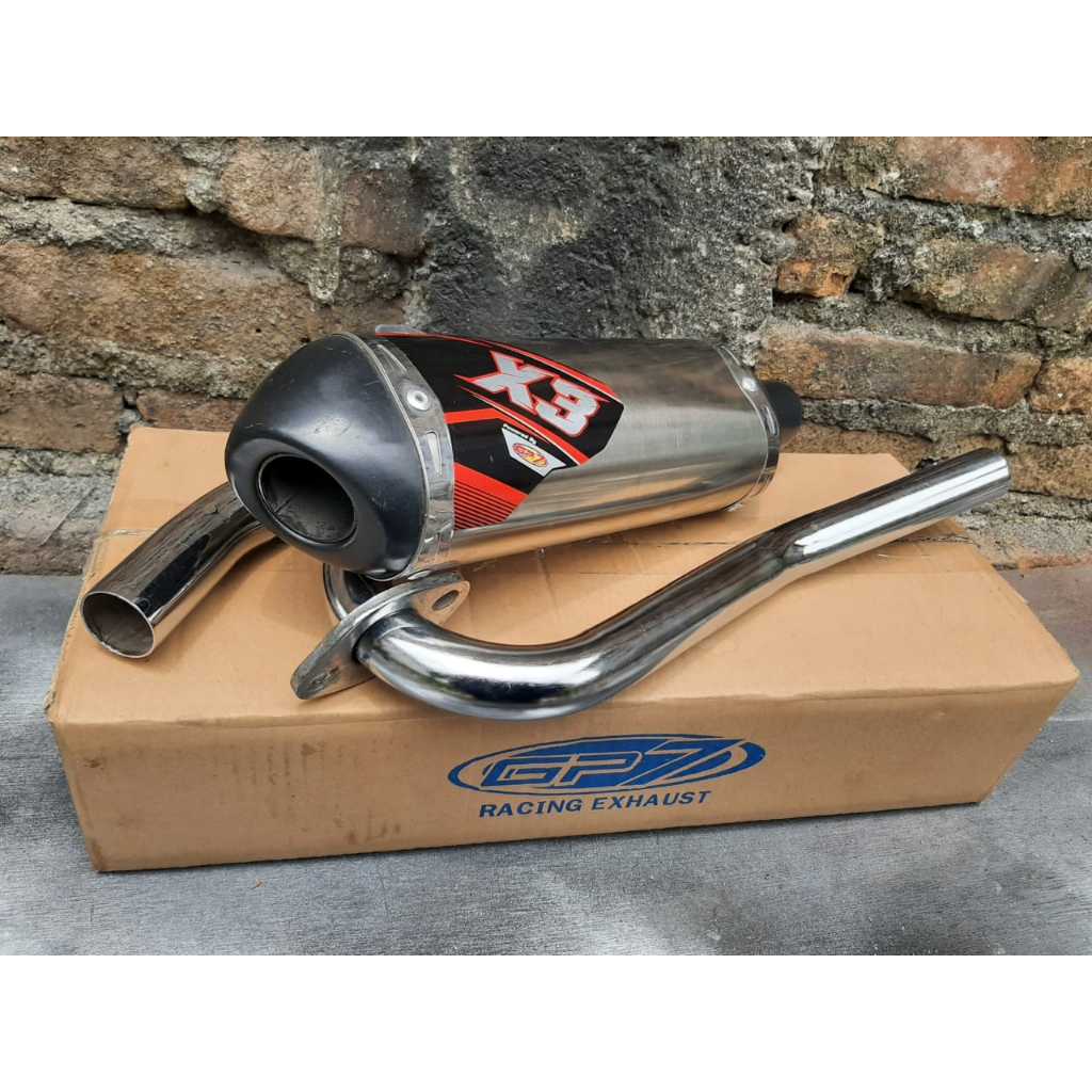 Knalpot Racing KLX GP7 Seri X3 Original Kenalpot D-Tracker GP 7 X 3