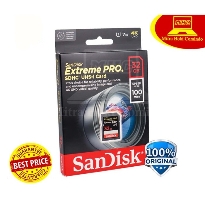 SD CARD SANDISK 32GB SD CARD SANDISK EXTREME PRO 32GB 100MBPS SDSDXXO