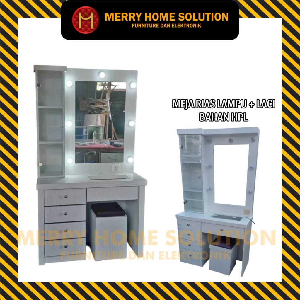 Meja rias lampu meja rias putih minimalis meja rias hpl furniture palembang