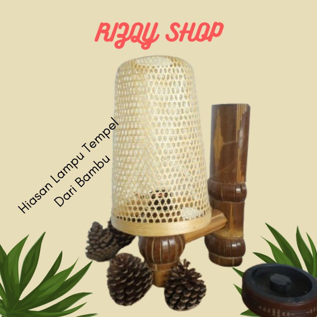 Hiasan Tempel Lampu Dari Bambu/ Hiasan Dinding Tempel Lampu Bambu Unik