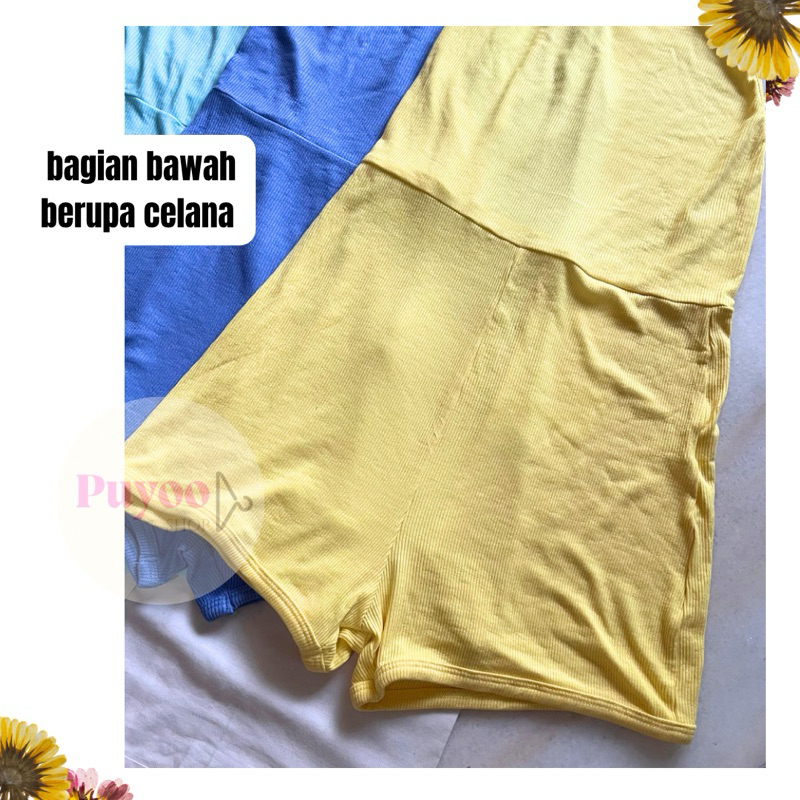 POPULAR 21 Romper Bahan Kaos Rib Setelan Olahraga