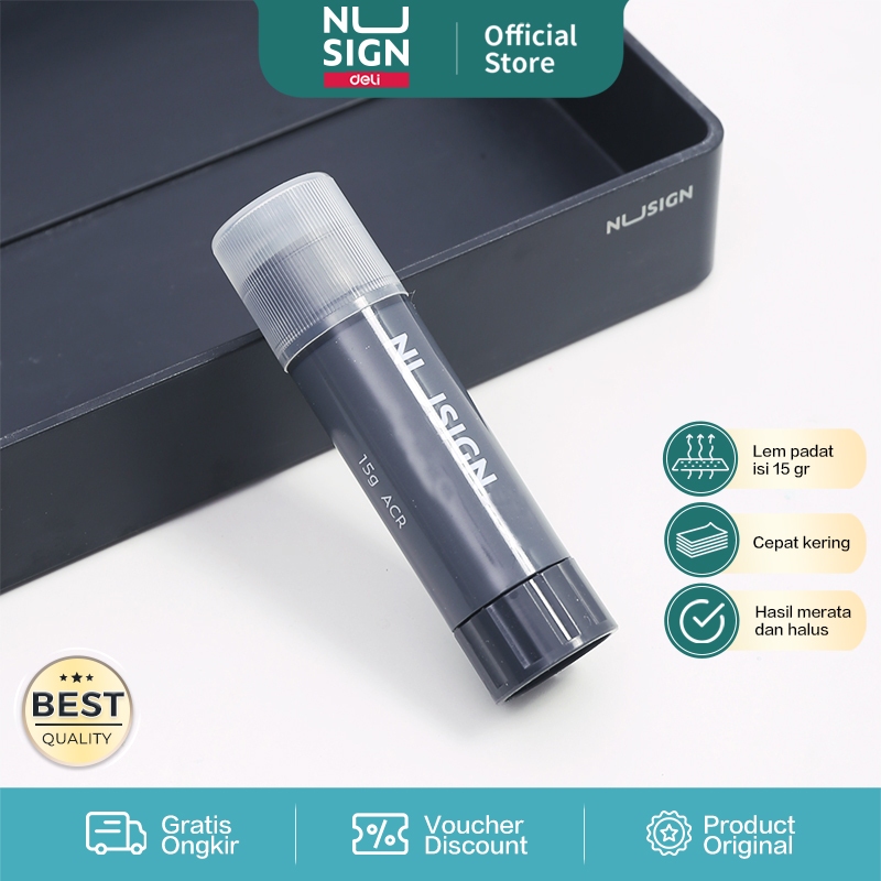 

Deli Nusign Glue Stick / Lem Stick 15g Cepat Kering Warna Hitam NS193