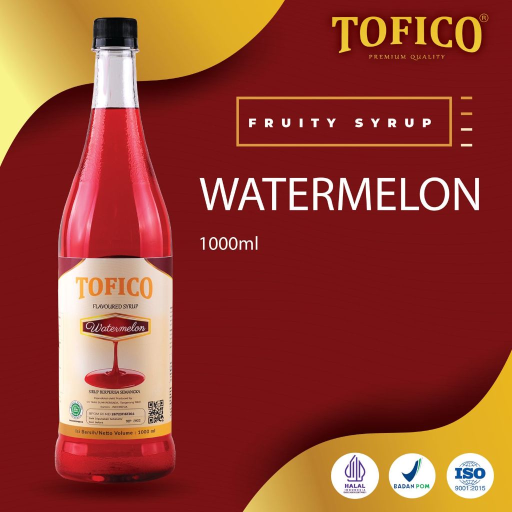 

Syrup Watermelon Tofico / Sirup Rasa Semangka Premium 1 Liter / Tofico Syrup Official