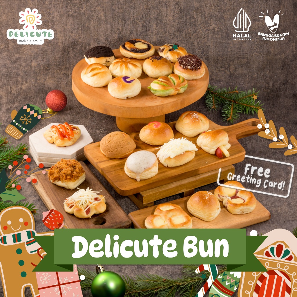 

HAMPERS NATAL ROTI UNYIL DELICUTE BUN - (BISA REQUEST RASA - ISI 24 PCS)