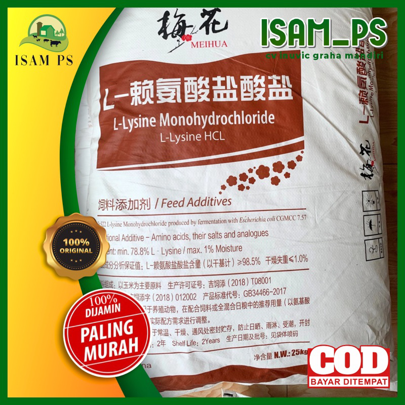 Lysine Monohydrochloride (L-Lysine Hcl) Meihua 25 kg