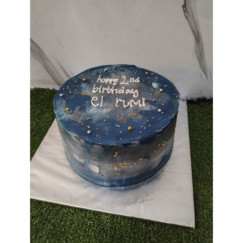 

kue ulang tahun request biru navy 2 layer 18cm