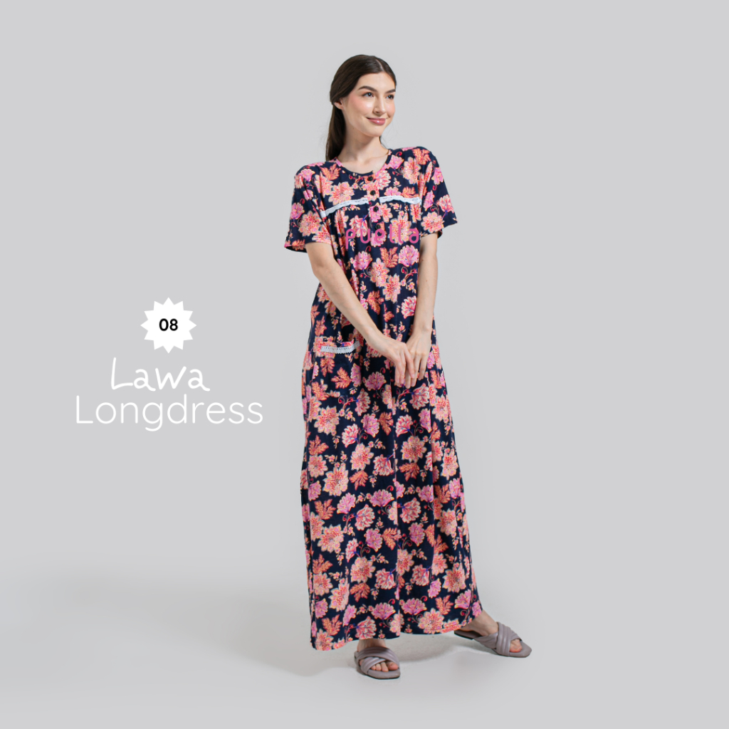 Puella - Lawa Longdress Series 08 | Daster Panjang | Baju Tidur Adem | Baju Santai | Longdress Jumbo