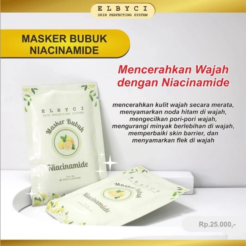 MASKER BUBUK NIACINAMIDE ELBYCI SKINCARE