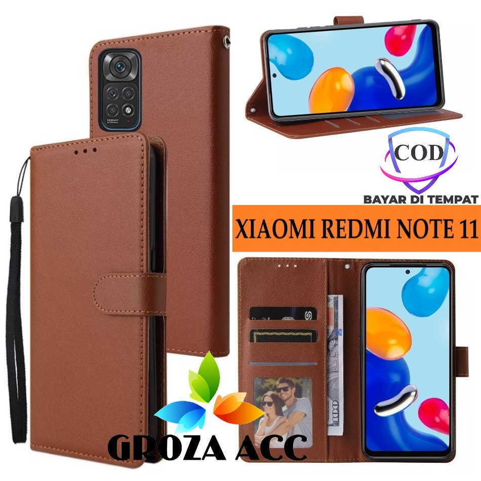 Flip Case XIAOMI REDMI NOTE 11 Case Wallet Kulit Casing Dompet Case Wallet Leather Flip Case XIAOMI 