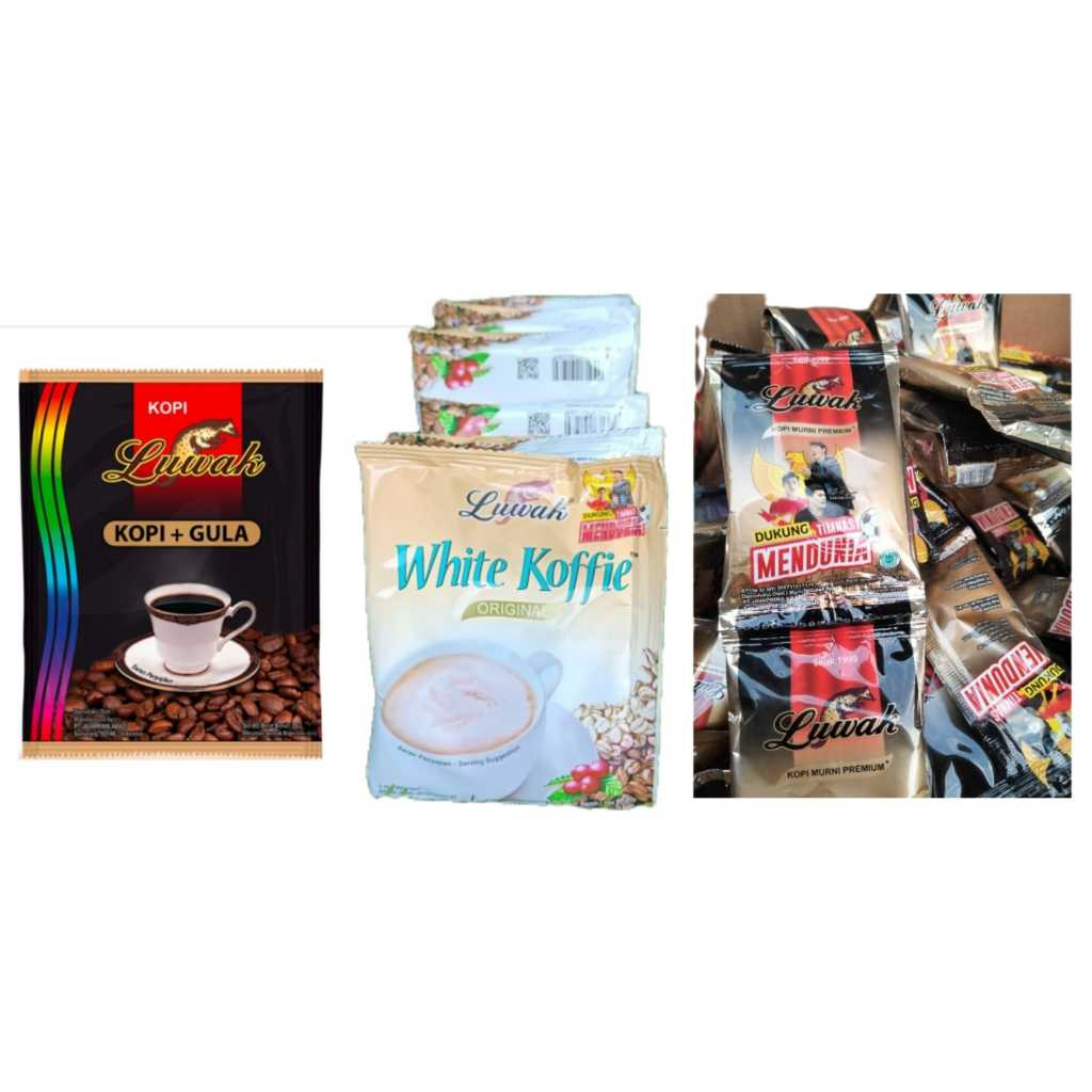 

KOPI Luwak White Coffie LUWAK Kopi+Gula Luwak Murni Renteng