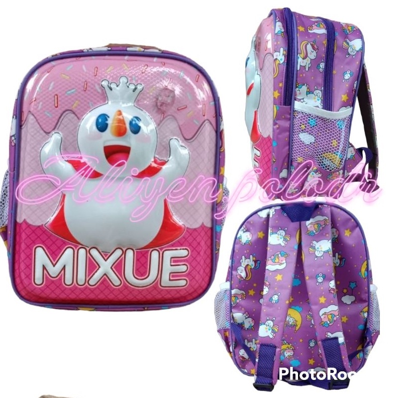 Terbaru 12.12 Tas Ransel Embos anak LeD (Nyala) karakter Mixue/ Hello Kitty/ Frozen 