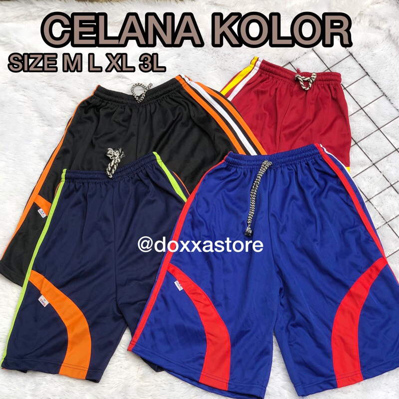 Celana Kolor Santai Sport Futsal Unisex Cowok Cewek Pendek Selutut