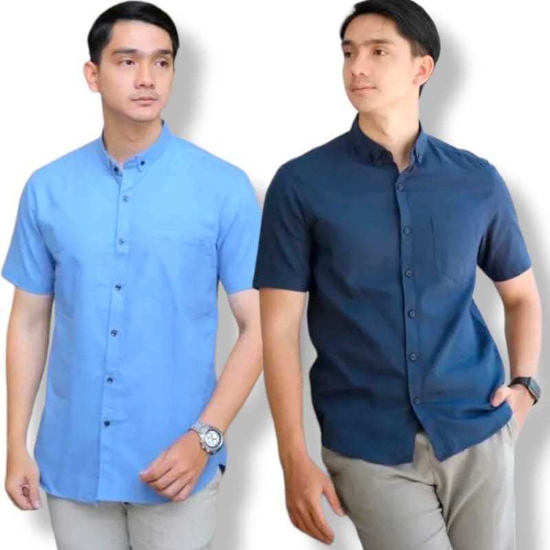 Kemeja Kantoran Lengan Pendek Hem Pria Baju Cowok Distro Kemeja Hitam Kemeja Putih Polos