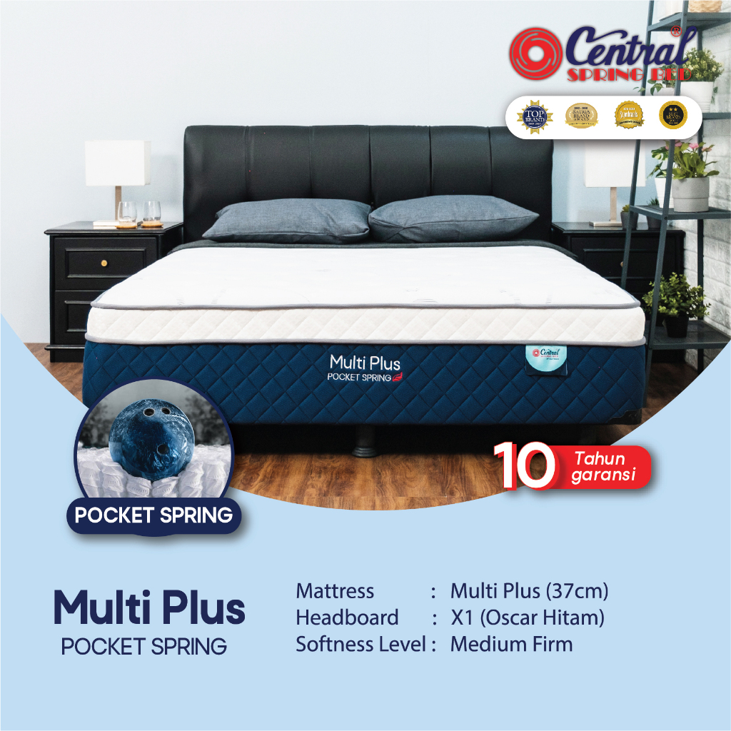 Kasur springbed Central Multiplus Pocket spring divan bed multibed plushtop