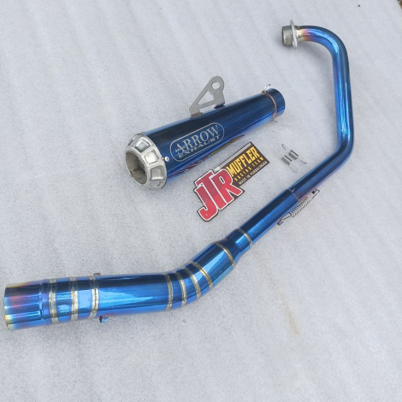 Knalpot Arrow blue Vixion satria fu R15 jupiter mx 135 mx king Gsx r150 Xabre Xsr 155 verza