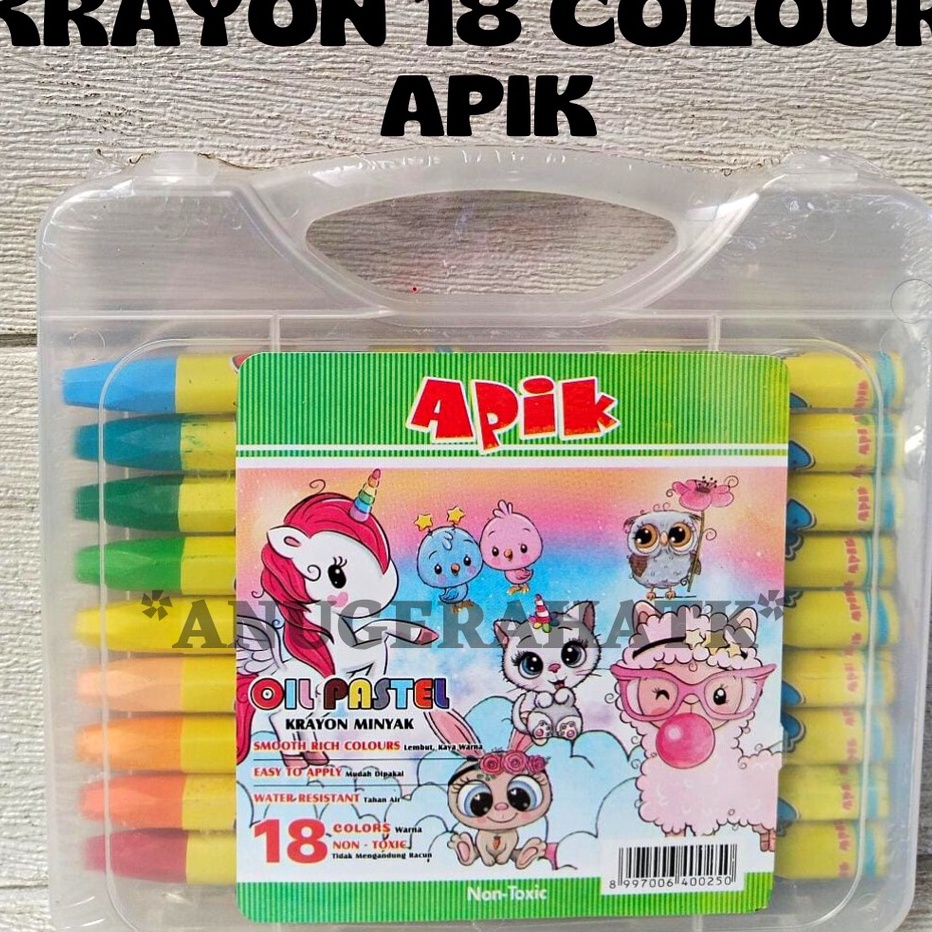 

[KODE P6BHG] Krayon / Crayon Murah 18 Warna Merk Apik