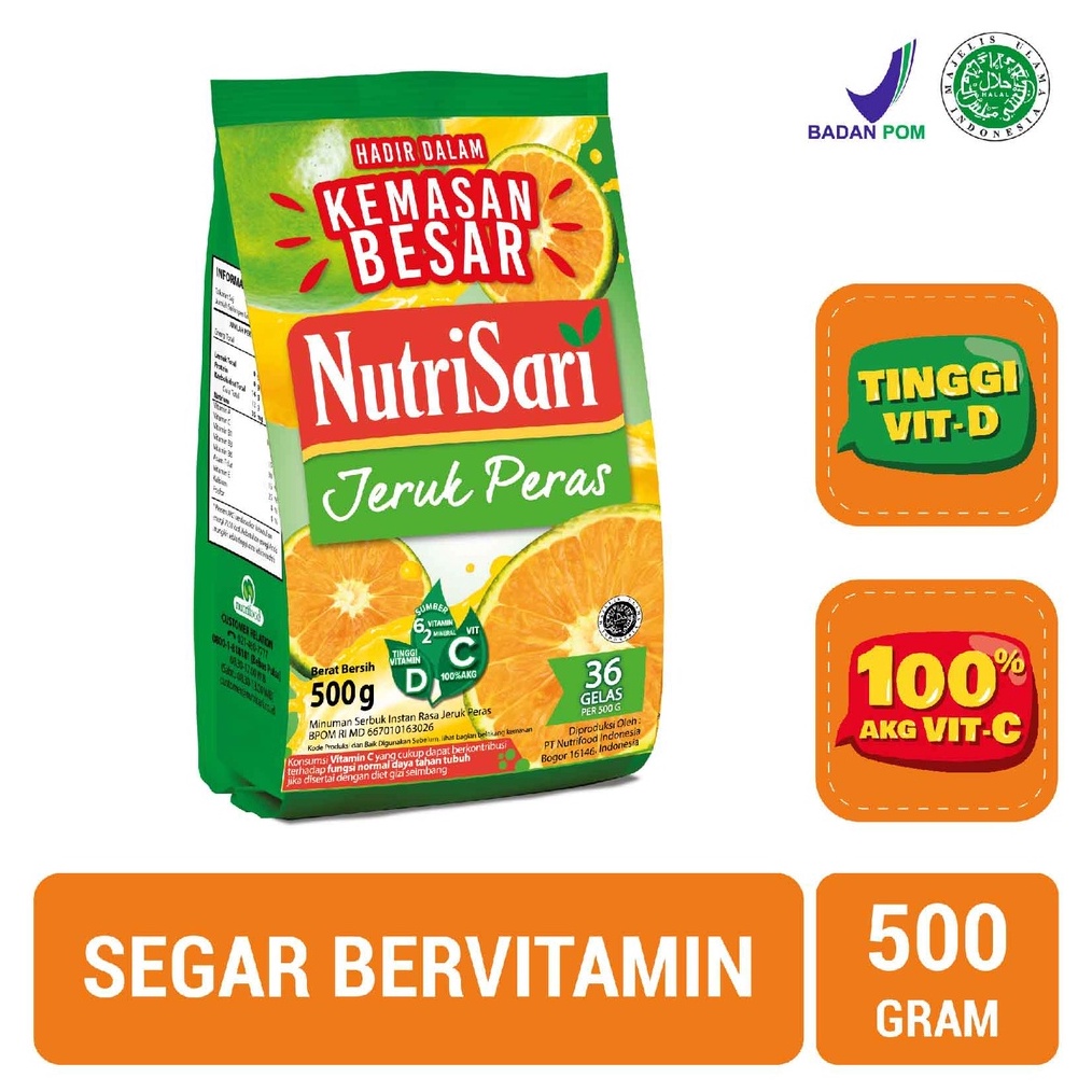 

Star 12.12 NutriSari Jeruk Peras Powder Refill 500gr - Minuman Buah Vitamin C !!!