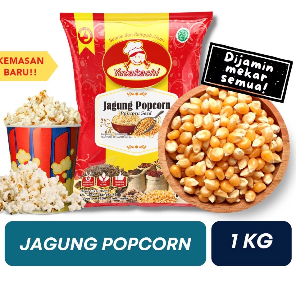 

[KODE ASWQD] Jagung Popcorn Super 1Kg Mentah Yutakachi / Jagung Popcorn Mentah Kiloan / Jagung Berondong Super / Pusat Bumbu