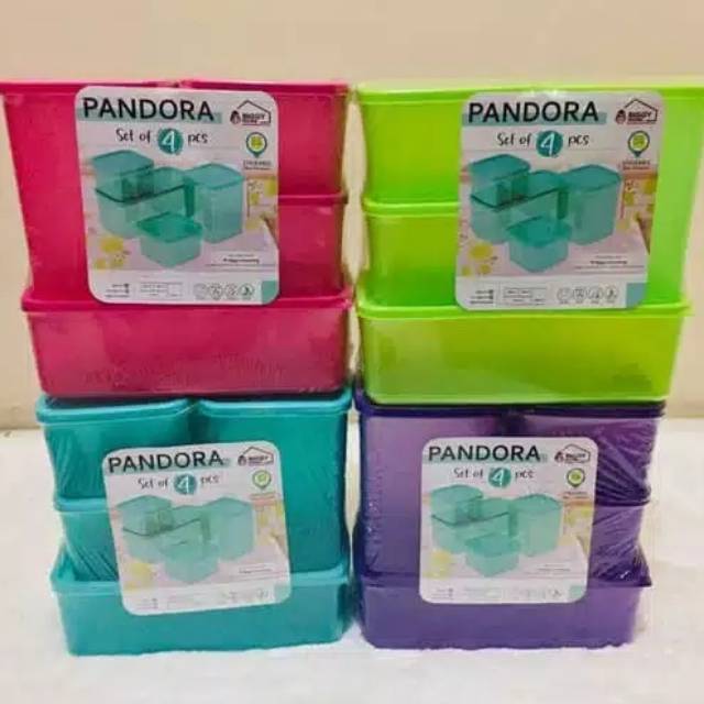 TOPLES PLASTIK SET PANDORA STORAGE FOOD 4 PCS