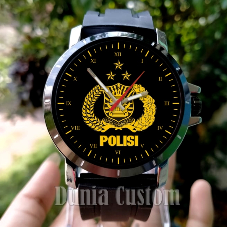 Jam Tangan Pria Logo Polisi || Jam Tangan Custom Logo Polri Terbaru || Jam Tangan Keren