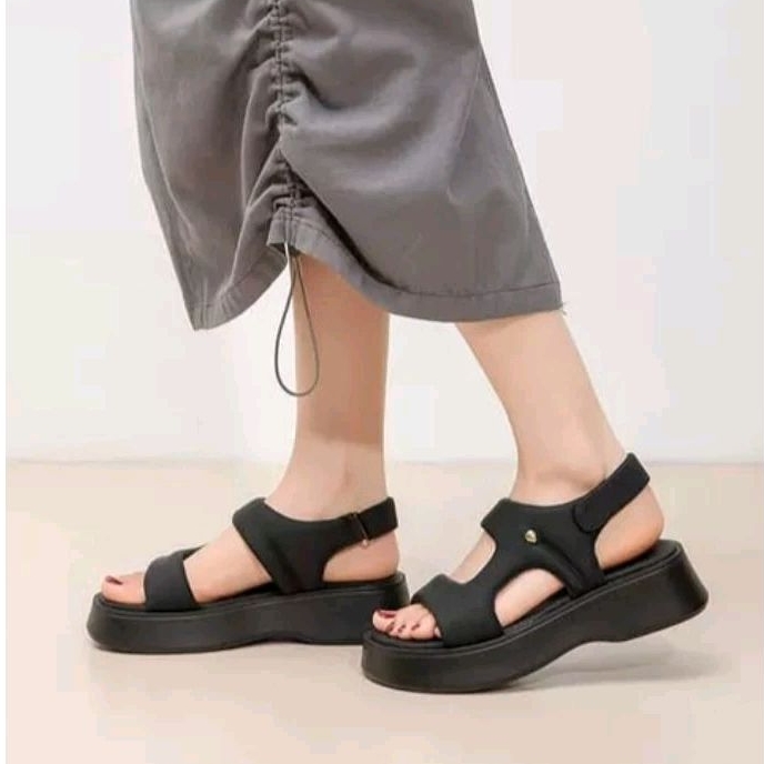 sandal cewek korea terpop sandal wanita tali flat hits