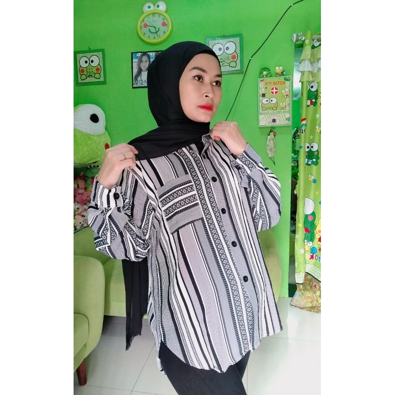 Kemeja crinkle premium/kemeja garis2/kemeja motif bunga/bluse