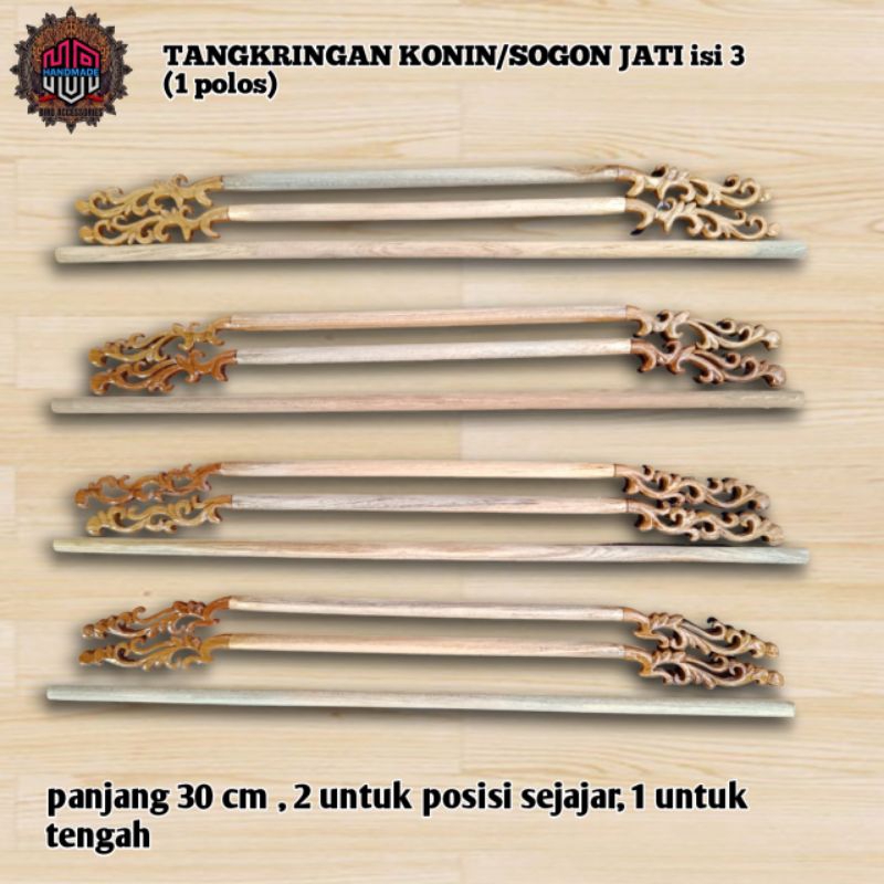 TANGKRINGAN KONIN /SOGON/BURCIL  bahan jati ISI 3