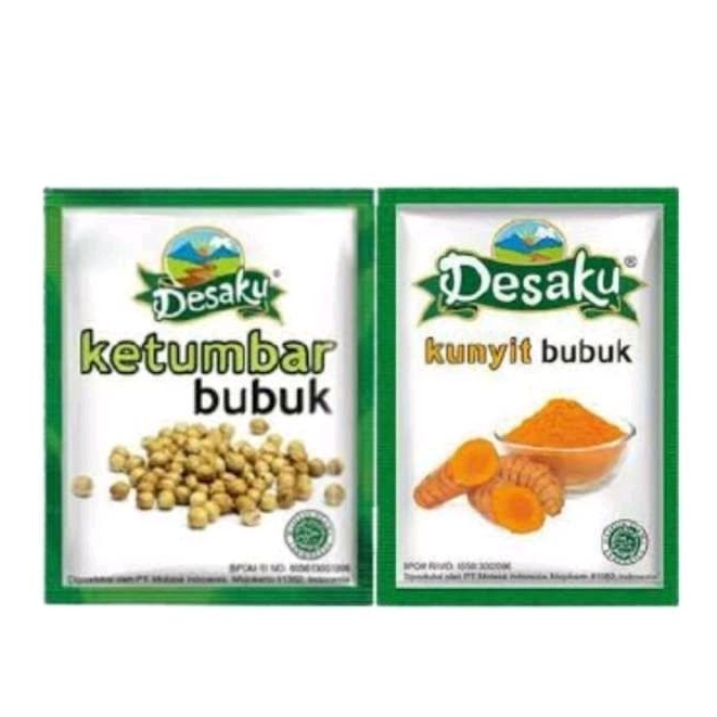 

Desaku Ketumbar bubuk & Kunyit bubuk 1 Rengceng isi 12 sachet