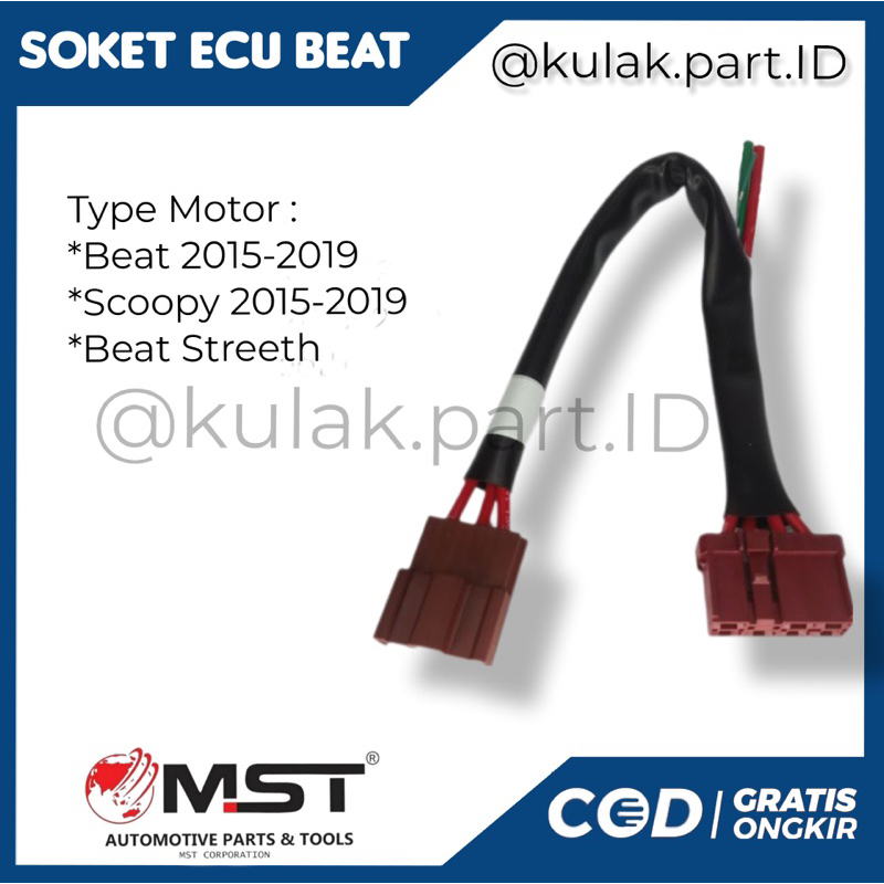 Soket Kabel Ecu Ecm Acg Beat Esp/Eco MST Scoopy Konektor+Kabel Ecu Acg Beat Scoopy