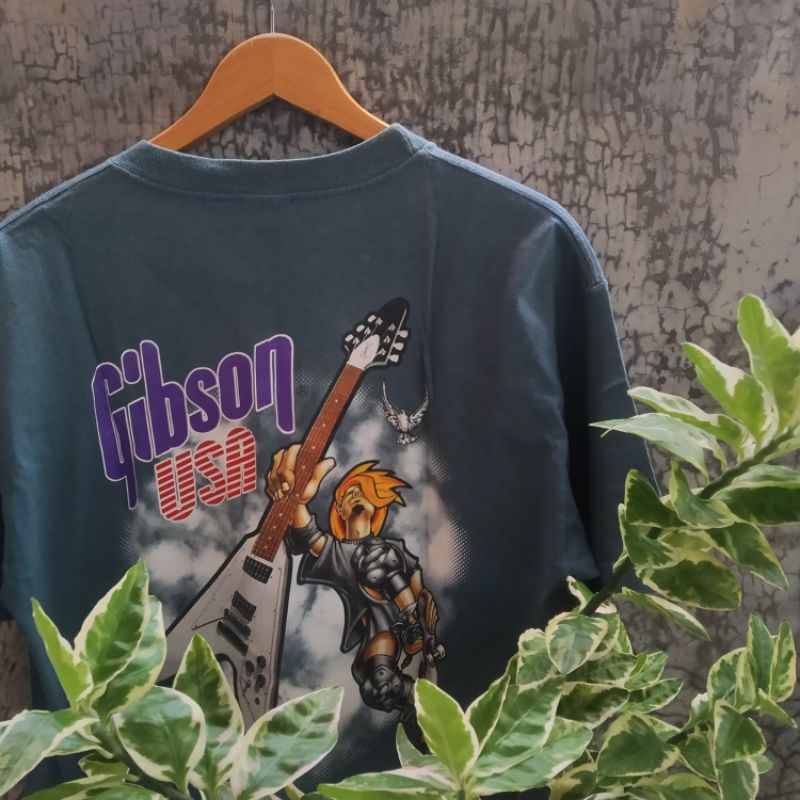Kaos Vintage VTG Gibson's Guitar ©2000 Flying V '67 T-shirt Tag by AAA Mexico Jajan Rock Jajan Musik