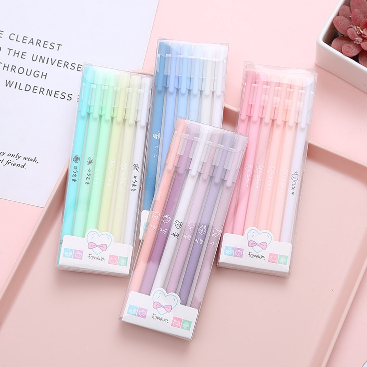 

11.11 Brands Festival 1SET ISI 6PCS PULPEN GEL MORANDI COLOR / PULPEN GEL WARNA PASTEL LUCU / PEN GEL AESTHETIC