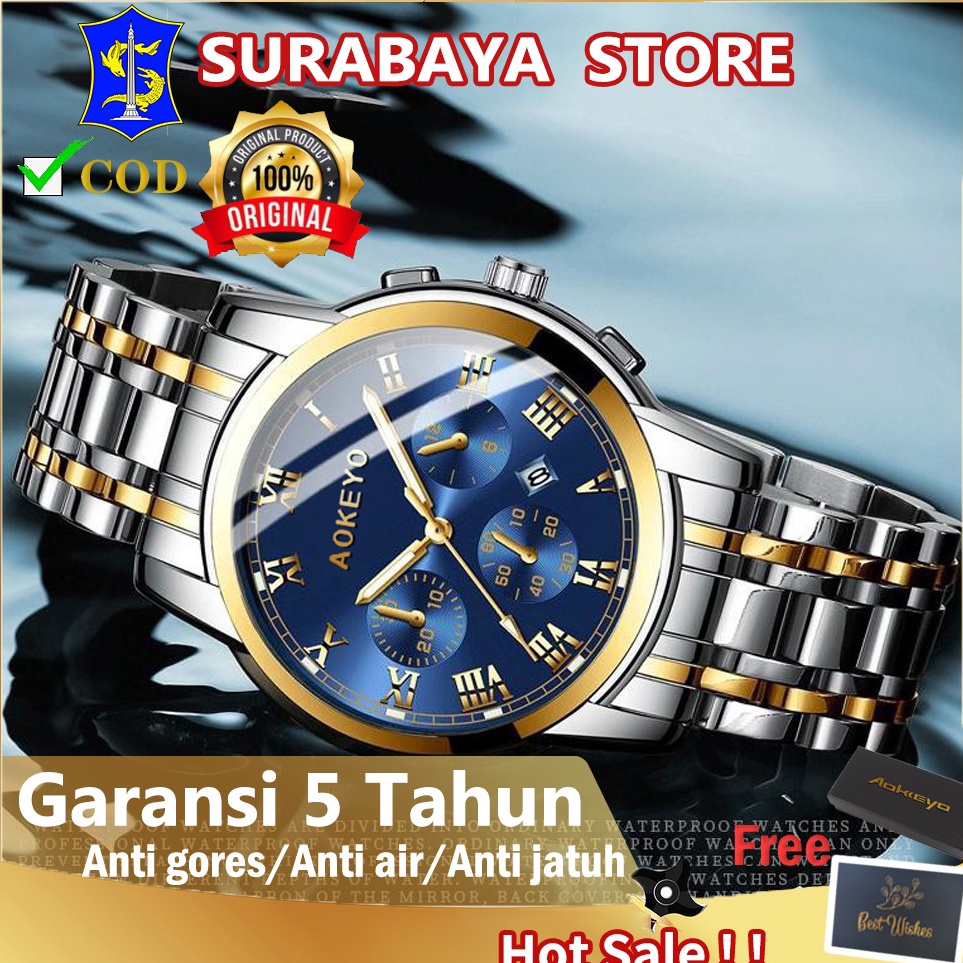 Good Order Aokeyo 4006 Jam Tangan Pria Anti Air ORI Jam Tangan Pria Anti Air Original Luxury Stainle