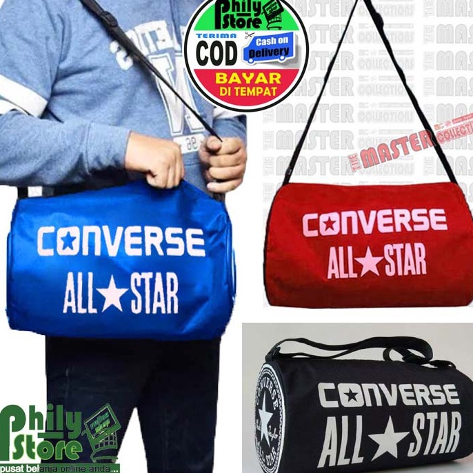☋Ready TAS SELEMPANG GYM FUTSAL TABUNG CONVERSE / Tas Bola Tas SEPATU Olahraga Allstar W71