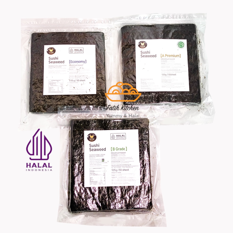 

Terbaru 12.12 Manjun Seaweed Sushi Nori 50 Lembar Halal - varian Economy Medium Premium - Rumput Laut 