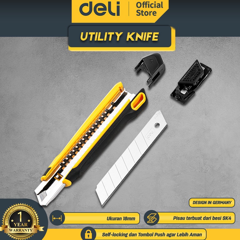 

R3ady St0ck Deli Utility / Cutter SK4 Bahan ABS+TPE EDL018Z Trendy